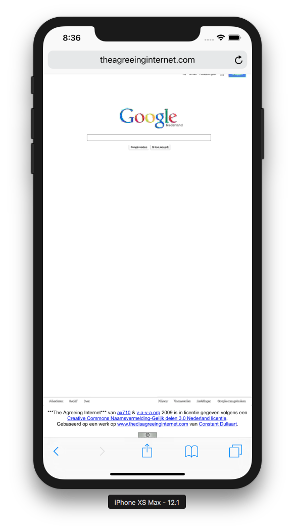 Screenshot of artwork "The Agreeing Internet"