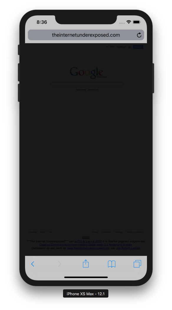 Screenshot of artwork "The Internet Underexposed"